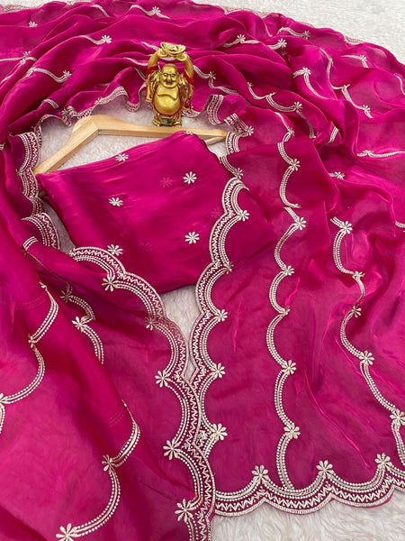 Presenting Designer Partywear Pure Soft Zimmy Choo Silk Saree